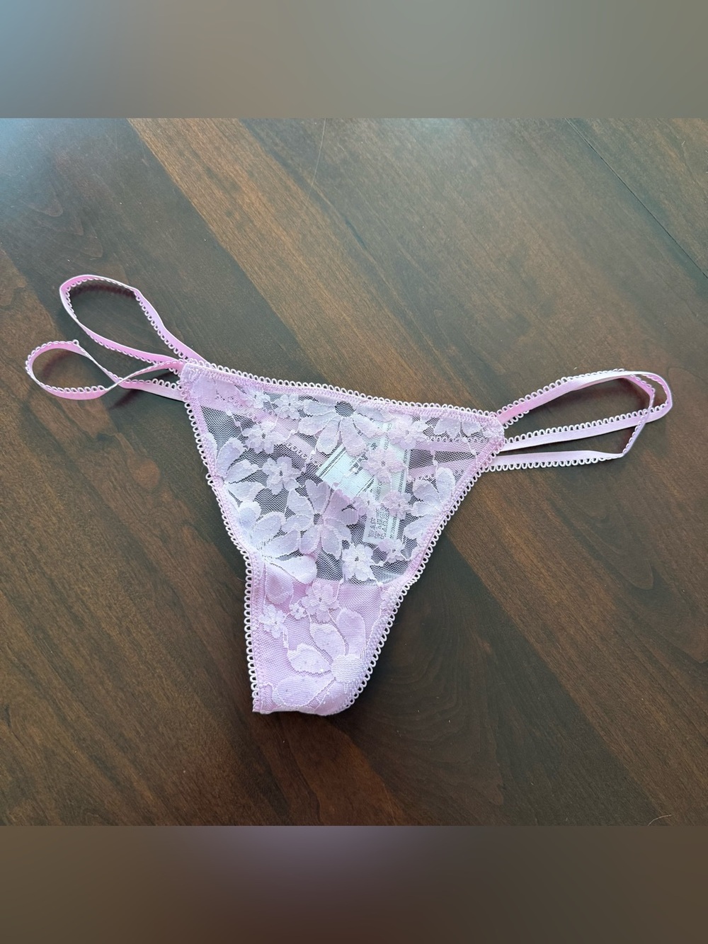 Victoria's Secret pink Wink V-String G-String Panties floral size medium